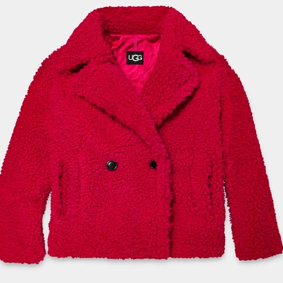 UGG - Short Gertrude Teddy Coat - -L-NWT 💕🧸🧸💕 - Picture 2 of 13
